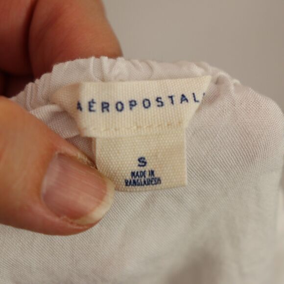 Aeropostale Eyelet Peasant Top S - Picture 7 of 8